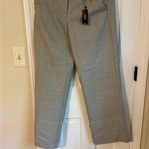 Express Women's Gray Checkered Flare Pants